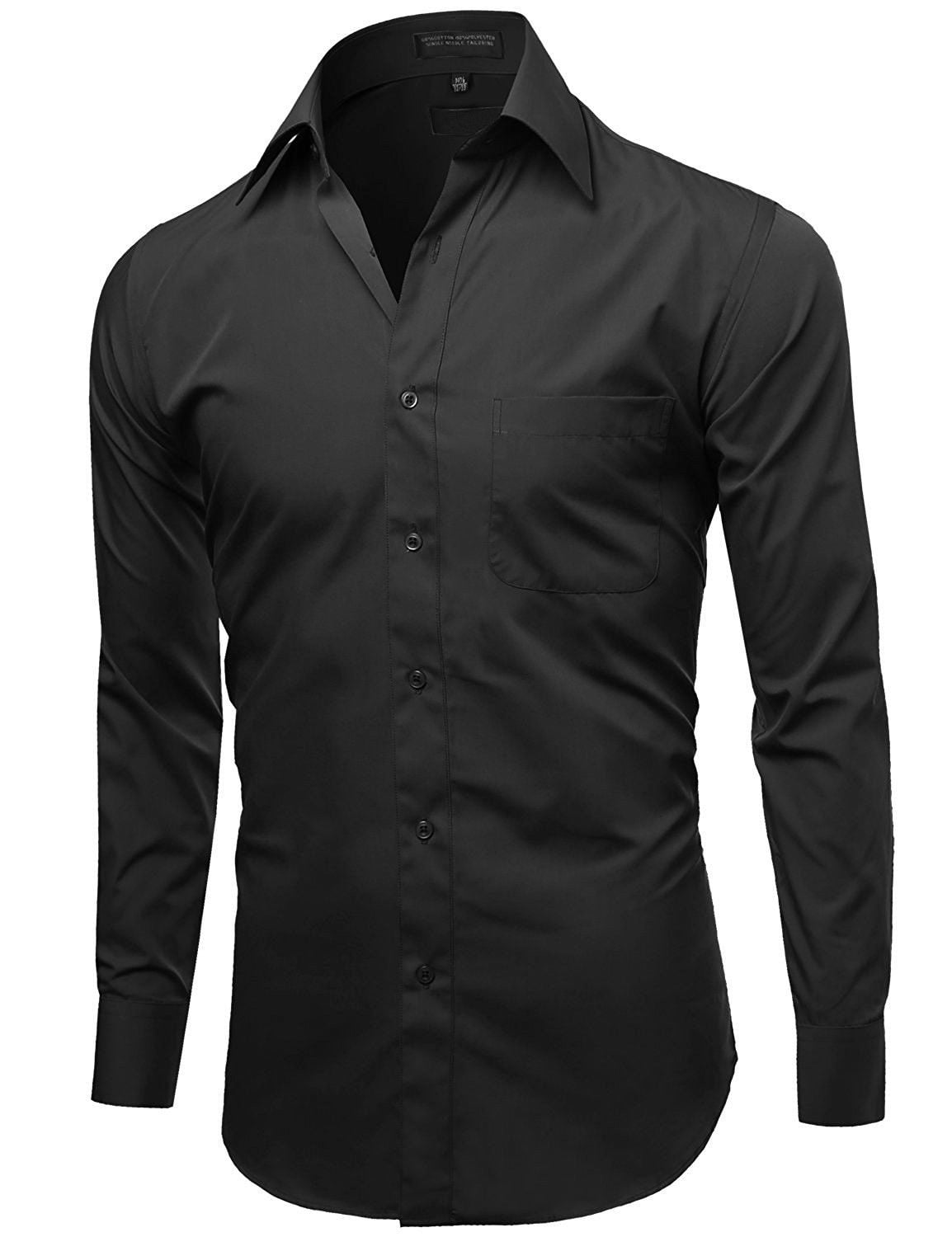 mens dress shirt black